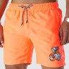 Sale Môme Short de Bain Nounours Graffiti Orange Fluo