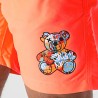 Sale Môme Short de Bain Nounours Graffiti Orange Fluo