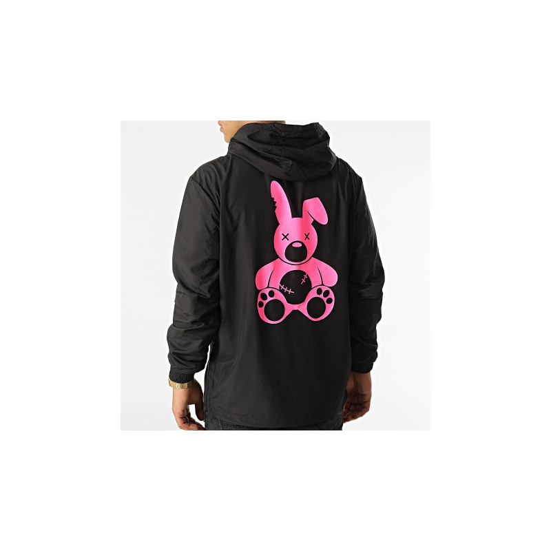 Sale Môme Coupe-vent Lapin Noir Rose Fluo