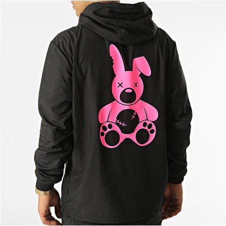 Sale Môme Coupe-vent Lapin Noir Rose Fluo