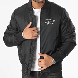 Sale Môme Veste Bomber Lapin Graffiti Head Noir Reflex Rose Fluo