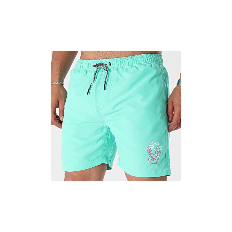 Sale Mome Short de Bain Lapin Graffiti Head Vert Pastel