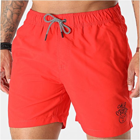 Sale Môme Short de Bain Toto Rouge Noir