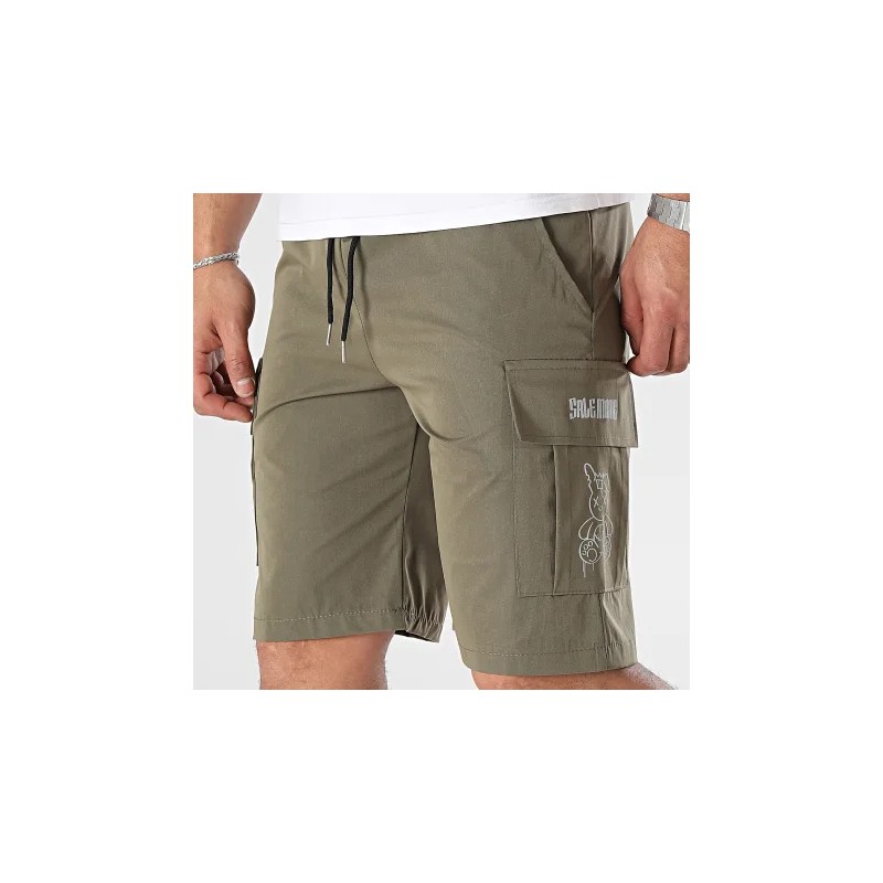 Sale Môme Short Cargo Lapin King Vert Kaki Gris