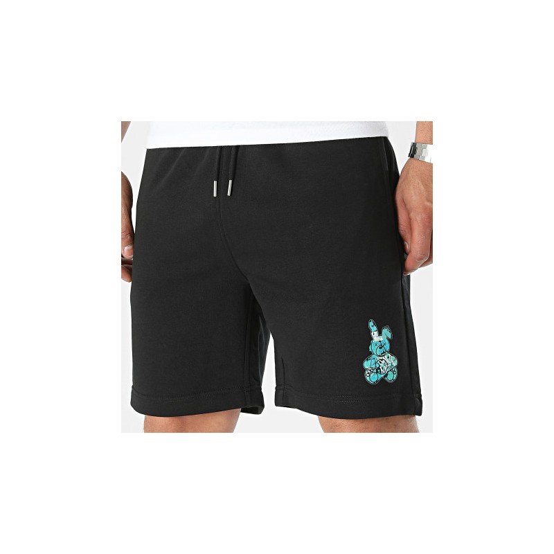 Sale Môme Short Jogging Lapin Graffiti Icy Noir