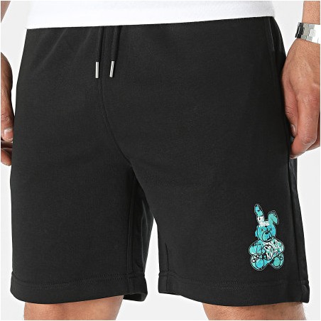 Sale Môme Short Jogging Lapin Graffiti Icy Noir