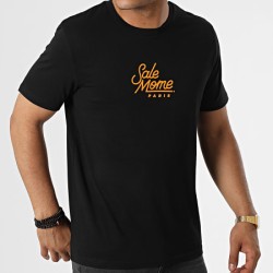 Sale Môme Tee Shirt Burger Noir Orange Fluo