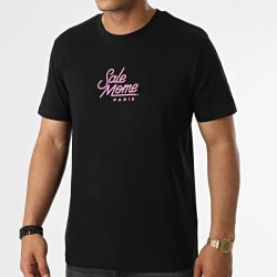 Sale Môme Tee Shirt Donut Noir Rose Fluo