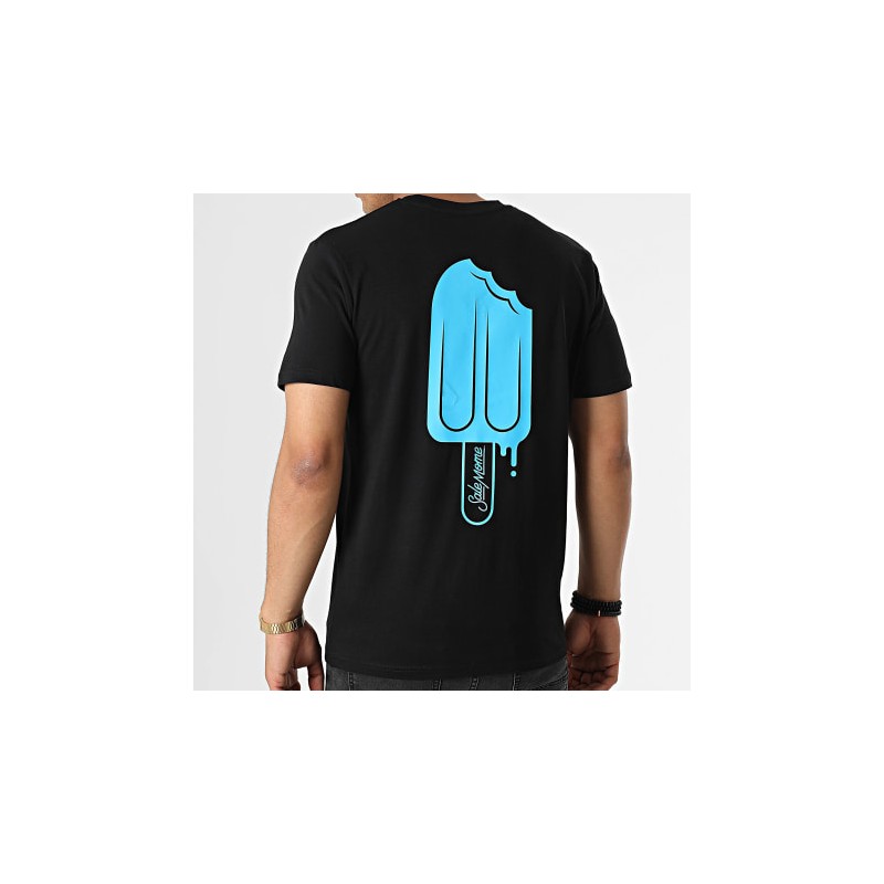 Sale Môme Tee shirt Glace Esquimau Noir Bleu Ciel