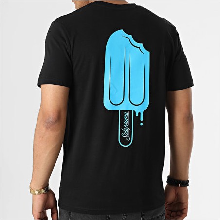 Sale Môme Tee shirt Glace Esquimau Noir Bleu Ciel