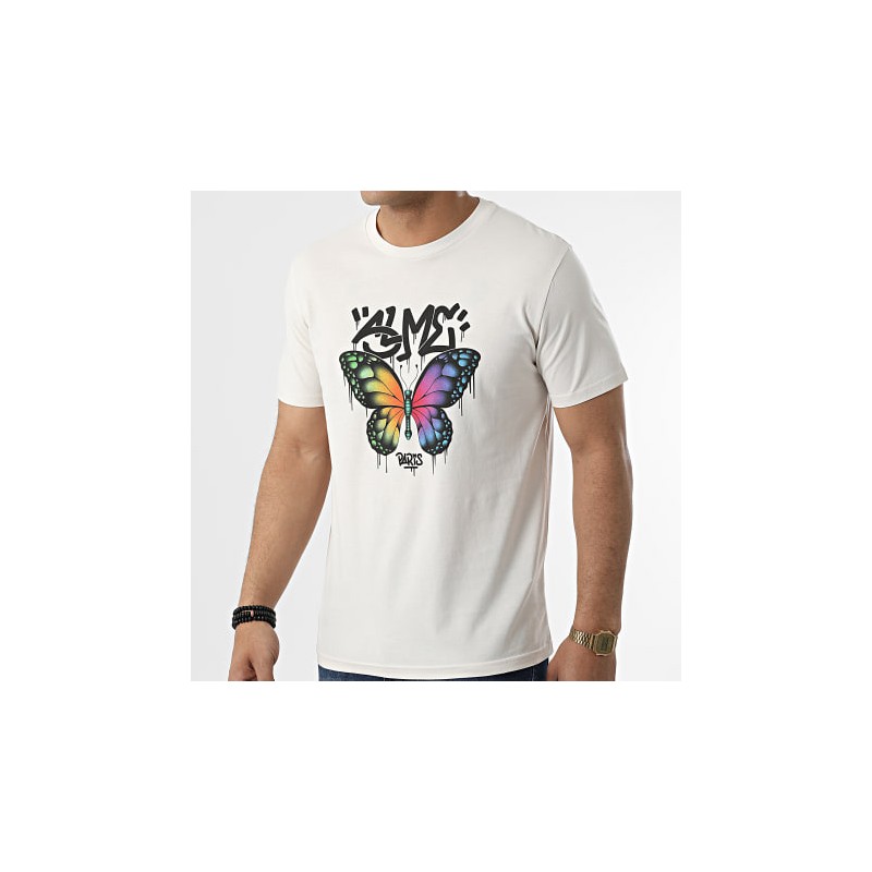 Sale Môme Tee Shirt Papillon Beige Vintage