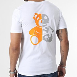 Sale Môme Tee Shirt Skeleton Blanc Orange Réfléchissant