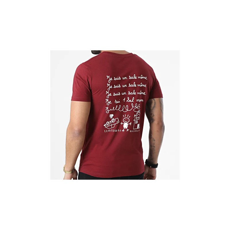 Sale Môme Tee Shirt Punition Bordeaux Blanc