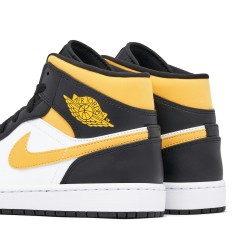 NIKE AIR JORDAN 1 MID BLACK UNIVERSITY GOLD