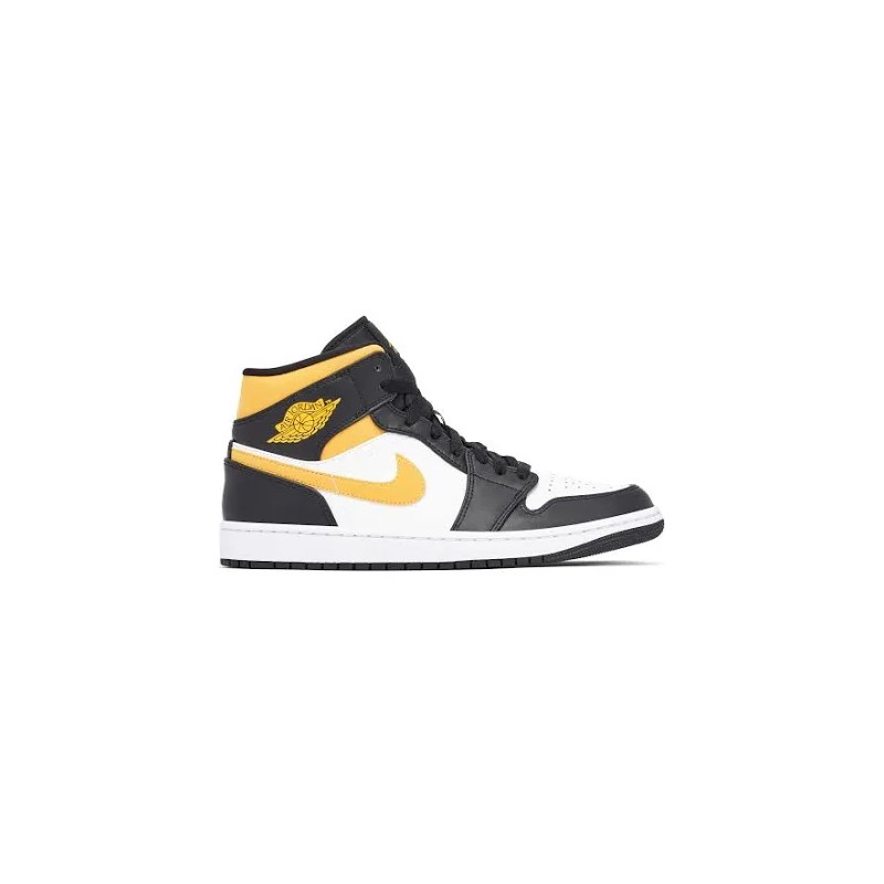 NIKE AIR JORDAN 1 MID BLACK UNIVERSITY GOLD