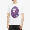 A BATHING APE TEE SHIRT BLANC CAMO PURPLE