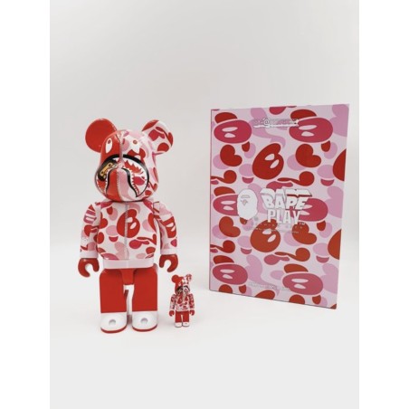 BEARBRICK X BAPE 400%+100% CAMO SHARK PINK