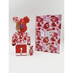 BEARBRICK X BAPE 400%+100% CAMO SHARK PINK