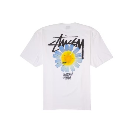 STUSSY TEE SHIRT BLANC FLOWER