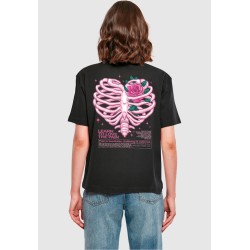 MISTER TEE TEE SHIRT NOIR HEART CAGE ROSE