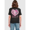 MISTER TEE TEE SHIRT NOIR HEART CAGE ROSE