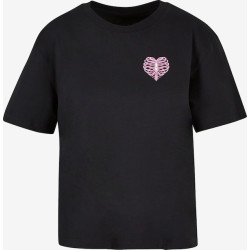 MISTER TEE TEE SHIRT NOIR HEART CAGE ROSE