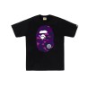 A BATHING APE TEE SHIRT NOIR CAMO PURPLE