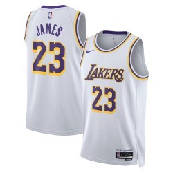 MAILLOT NBA NIKE REPLICA LAKERS LEBRON BLANC