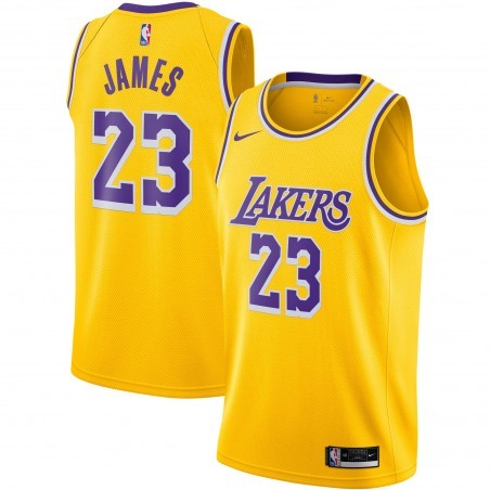 MAILLOT NBA NIKE REPLICA LAKERS LEBRON JAUNE