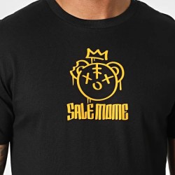 SALE MÔME TEE SHIRT NOUNOURS KING NOIR ORANGE  FLUO