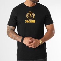 SALE MÔME TEE SHIRT NOUNOURS KING NOIR ORANGE  FLUO