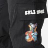 SALE MÔME PANTALON CARGO NOUNOURS GRAFFITI NOIR