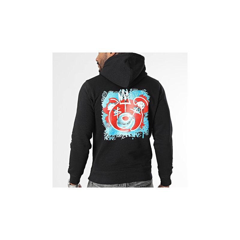 SALE MOME SWEAT CAPUCHE NOUNOURS BIG GRAFF NOIR