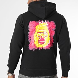 SALE MOME SWEAT CAPUCHE GORILLE BIG GRAFF NOIR