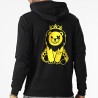 SALE MÔME SWEAT CAPUCHE LION NOIR JAUNE