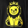 SALE MÔME SWEAT CAPUCHE LION NOIR JAUNE