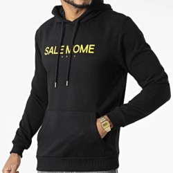 SALE MÔME SWEAT CAPUCHE LION NOIR JAUNE