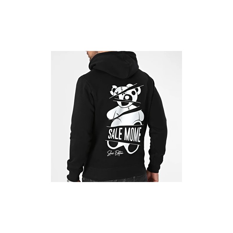 SALE MOME SWEAT CAPUCHE NOUNOURS SLIDE EDITION NOIR