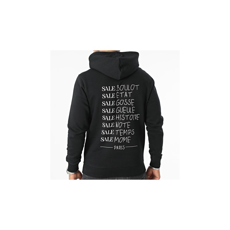 SALE MOME SWEAT CAPUCHE SALE LISTING NOIR BLANC