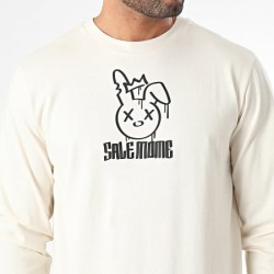 SALE MOME TEE SHIRT MANCHES LONGUES LAPIN KING BEIGE NOIR