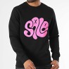 SALE MOME SWEAT CREWNECK LAPIN RECTO VERSO NOIR ROSE FLUO