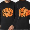 SALE MOME SWEAT CREWNECK NOUNOURS RECTO VERSO NOIR ORANGE