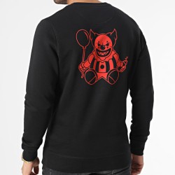 Sale Môme Sweat Crewneck Clown Noir Rouge