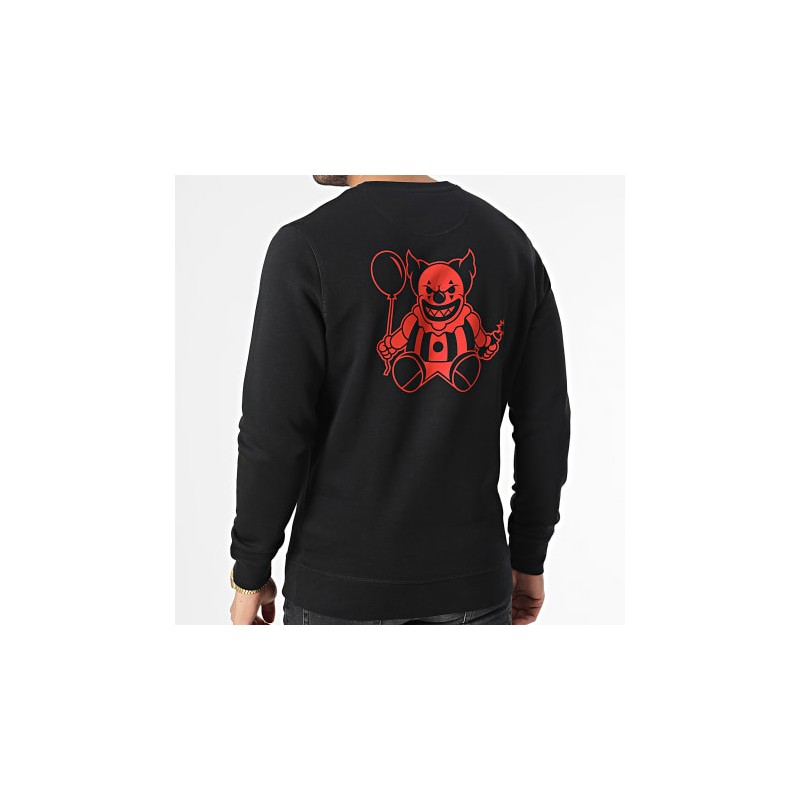 Sale Môme Sweat Crewneck Clown Noir Rouge