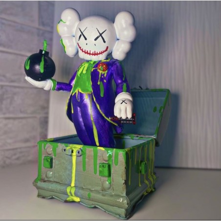 Oeuvre unique "Kaws Joker Military Néon 3D"