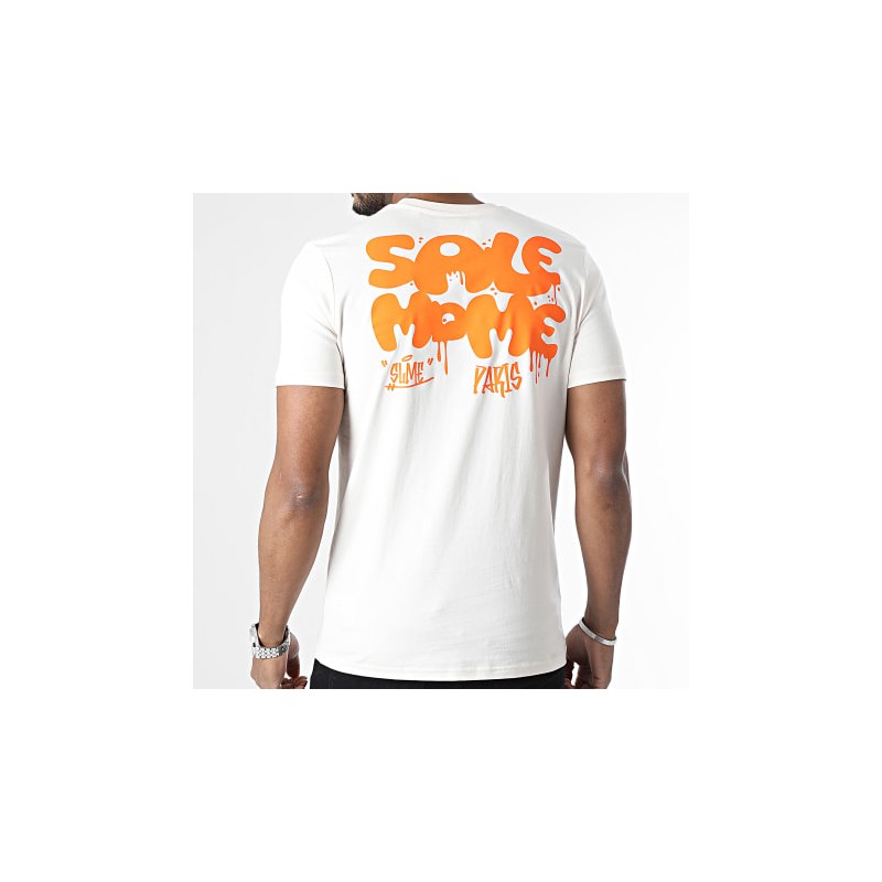 Sale Môme Tee Shirt Painttag Beige / Orange