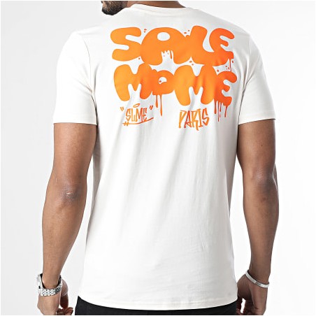 Sale Môme Tee Shirt Painttag Beige / Orange