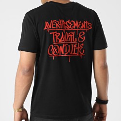 Sale Môme Tee Shirt Avertissement Noir/Rouge