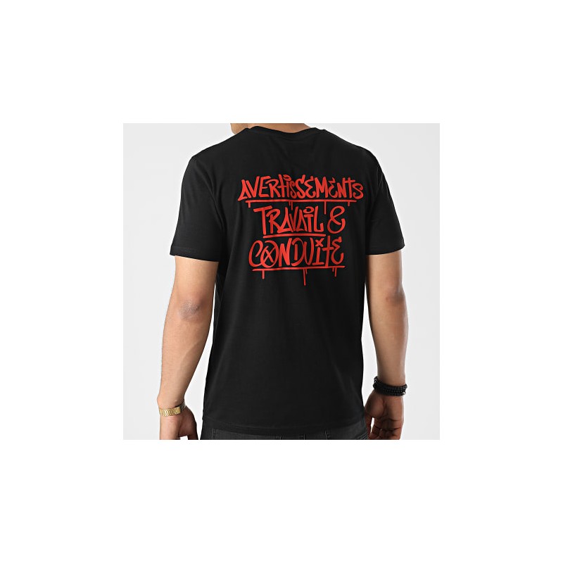 Sale Môme Tee Shirt Avertissement Noir/Rouge