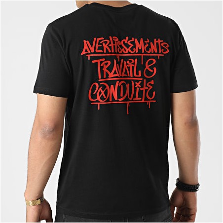 Sale Môme Tee Shirt Avertissement Noir/Rouge